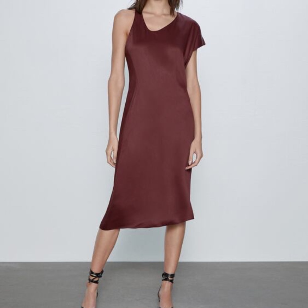 ZARA Asymmetrical Midi Dress